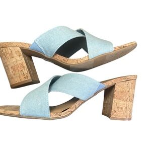 Lane Bryant Blue Cork Heel Sandals